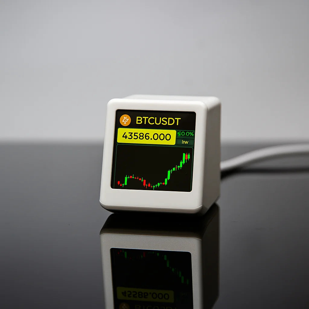GeekMagic PRO BitCoin Cryptocurrency,Stocks,Futures,Currency Exchange Rate,Price Tracker Ticker,Time Clock Weather Display